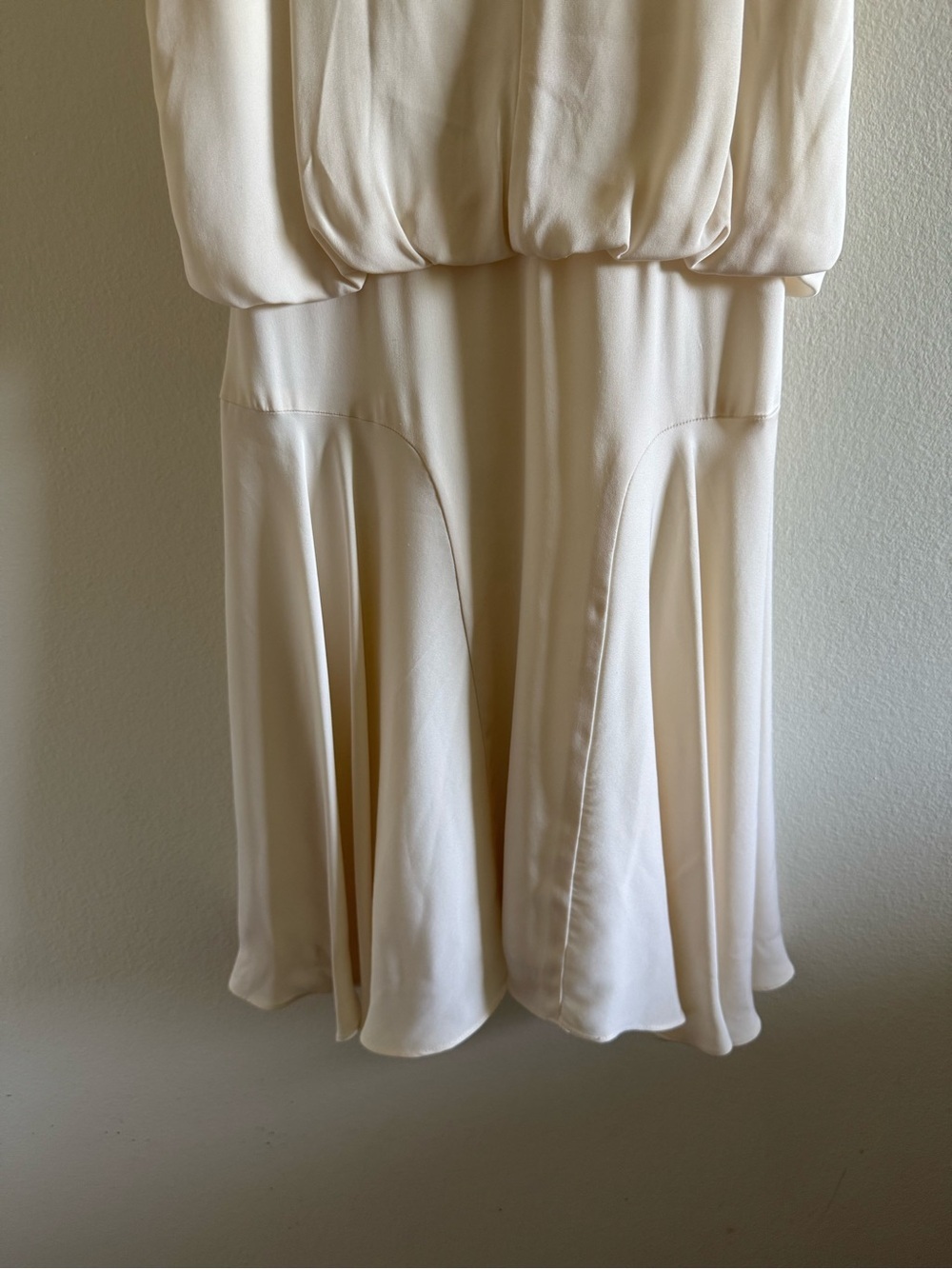 Milly White Silk Blend Spaghetti Strap V-Neck Swing Mini Dress size 0 - Picture 4 of 9